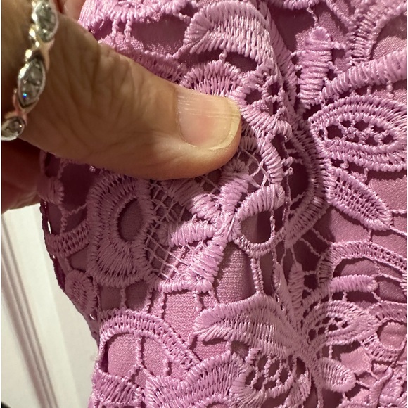 J. Crew Guipure Pastel Purple Eyelet Lace Spaghetti Strap Dress - Picture 10 of 15